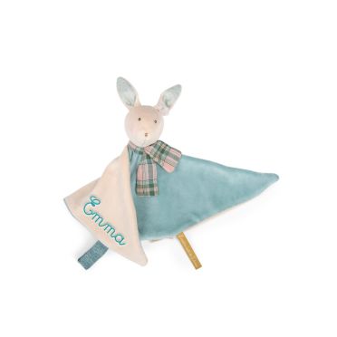 Doudou lapin bleu 