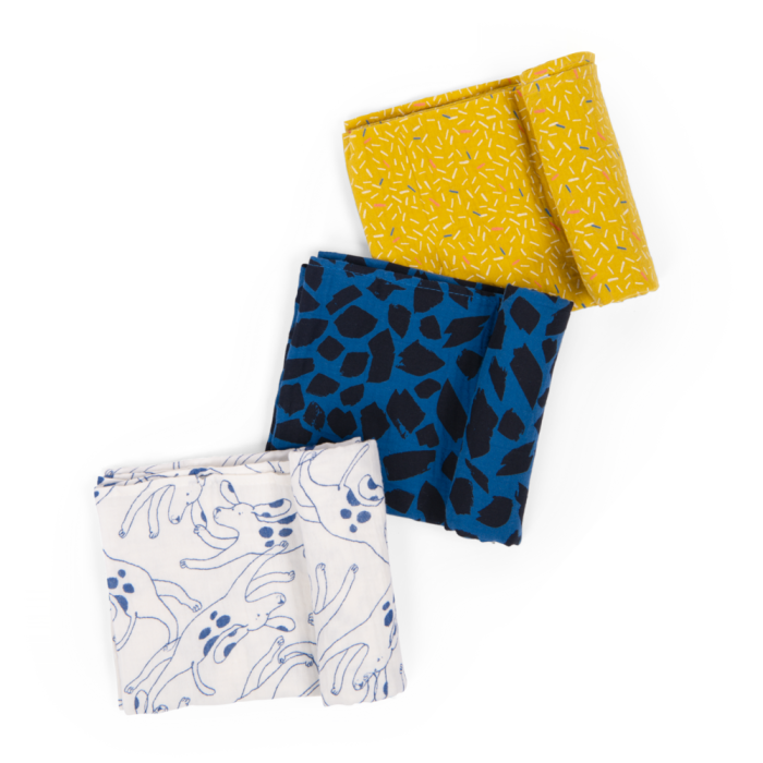 Lot de 3 langes imprimés customization image